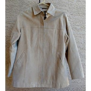 AMI Sueded Leather Beige zip front jacket Sz Small
